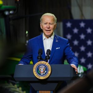 Joe Biden speaking in Menlo, IA
