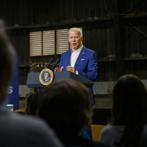 Joe Biden speaking in Menlo, IA